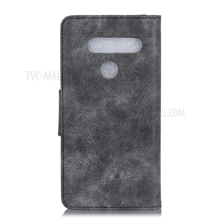 Retro Style Wallet Leather Stand Case for LG K41S - Grey-3