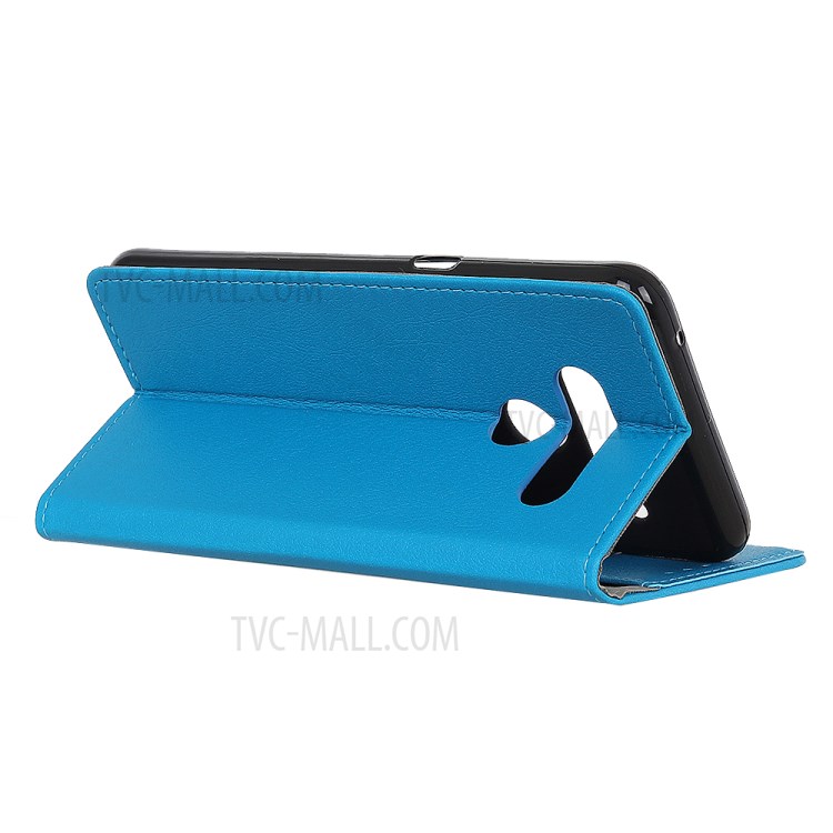 PU Leather Wallet Stand Phone Cover Shell for LG K41S - Blue-4