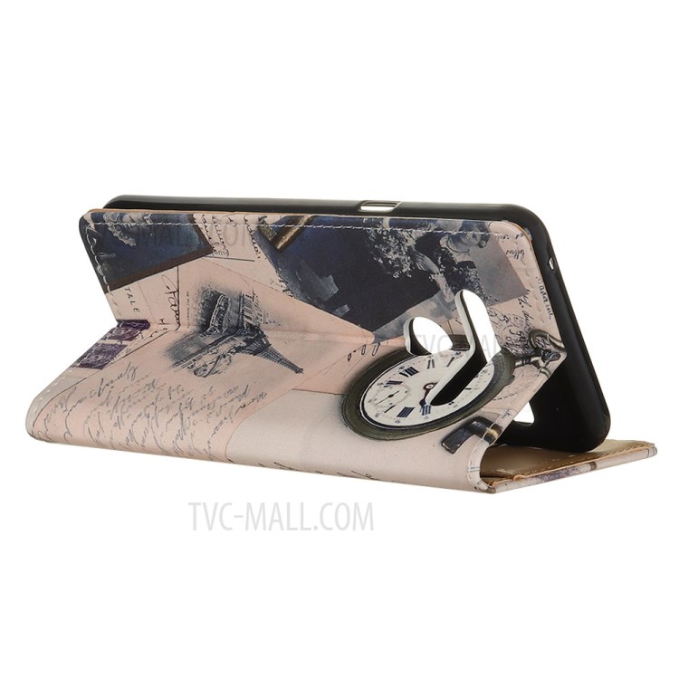 Pattern Printing Wallet Leather Magnetic Shell for LG K41S - ffel Tower and Quill-pen-6