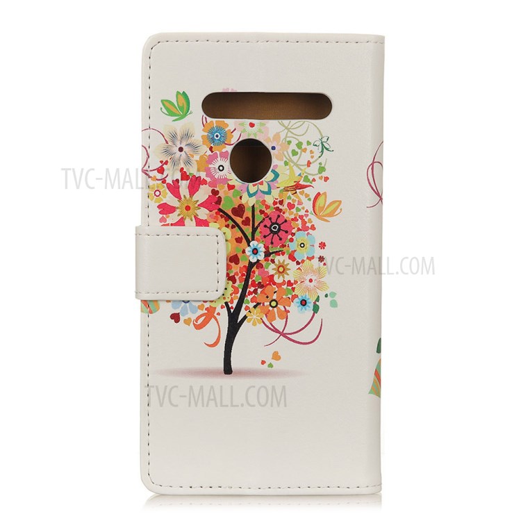 Pattern Printing Wallet Leather Magnetic Shell for LG K41S - Colorful Flowers Tree-2