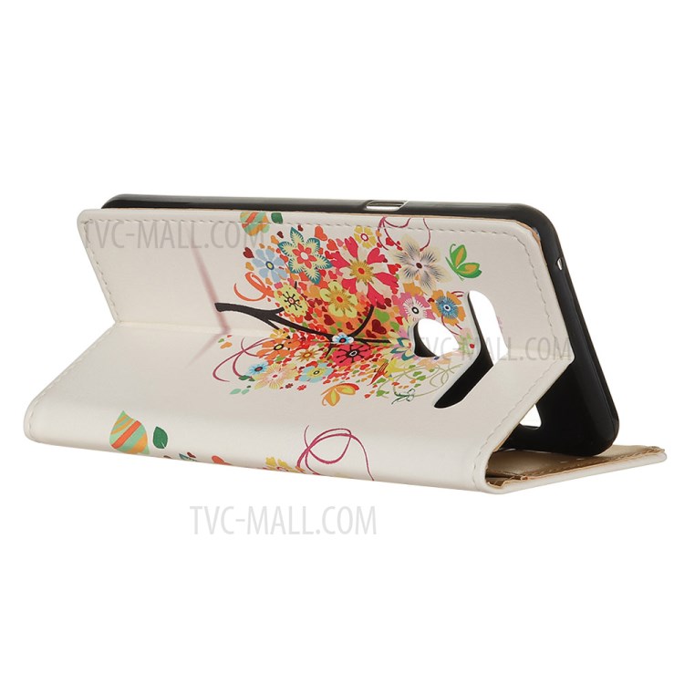 Pattern Printing Wallet Leather Magnetic Shell for LG K41S - Colorful Flowers Tree-5