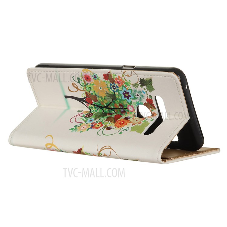 Pattern Printing Wallet Leather Magnetic Shell for LG K41S - Flowers Tree with Fruits-5