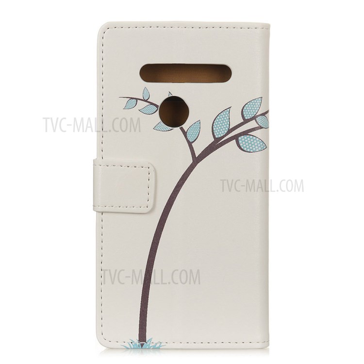 Pattern Printing Wallet Leather Magnetic Shell for LG K41S - Two Little Owls on Branch-2