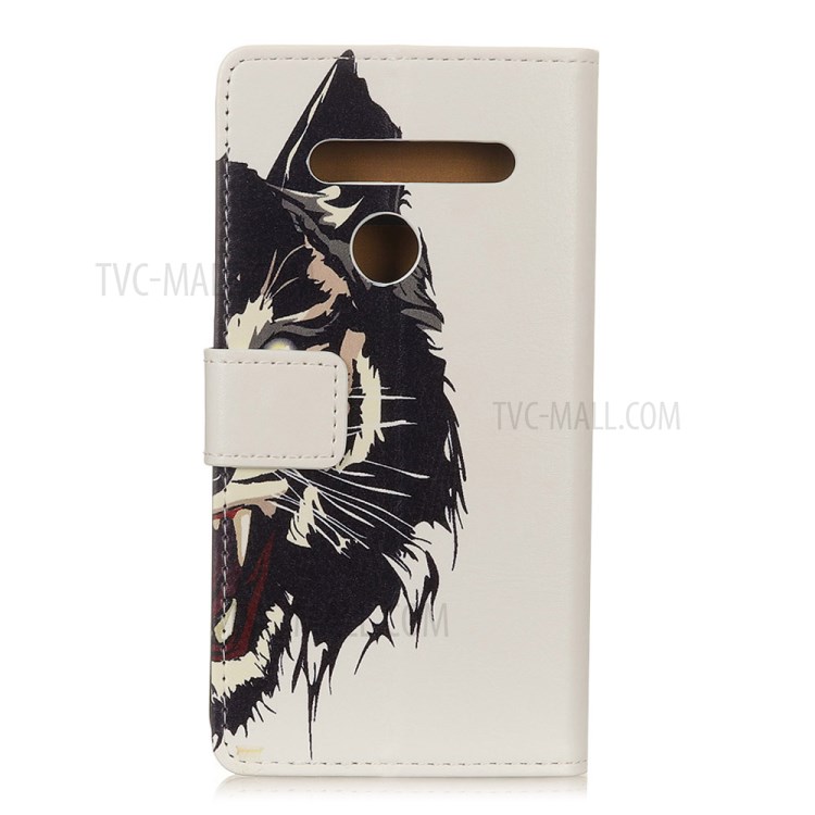 Pattern Printing Wallet Leather Magnetic Shell for LG K41S - Tiger-2