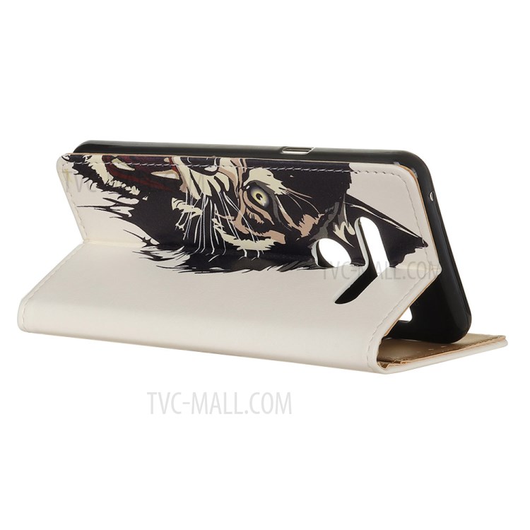 Pattern Printing Wallet Leather Magnetic Shell for LG K41S - Tiger-5