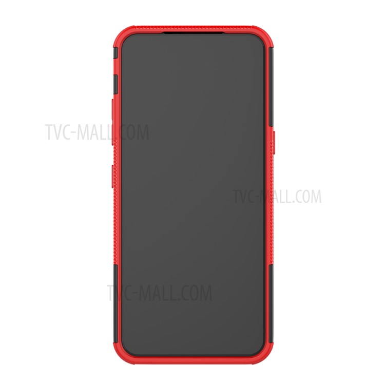 Anti-slip PC + TPU Hybrid Case with Kickstand for LG V60 ThinQ 5G - Red-6