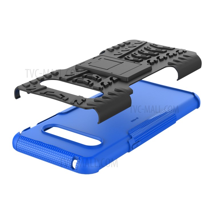 Anti-slip PC + TPU Hybrid Case with Kickstand for LG V60 ThinQ 5G - Blue-9