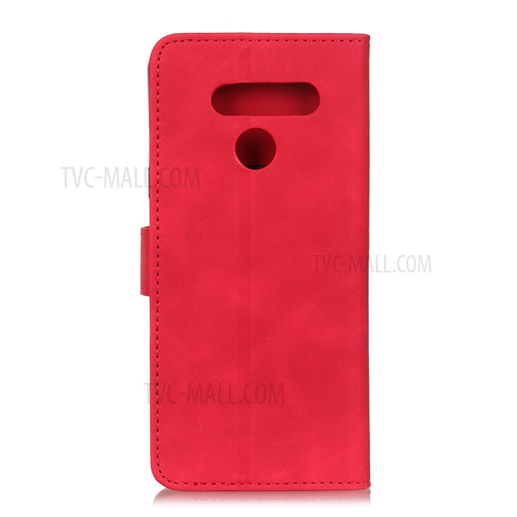 KHAZNEH Vintage Style Leather Wallet Case for LG K51S/K41S - Red-8