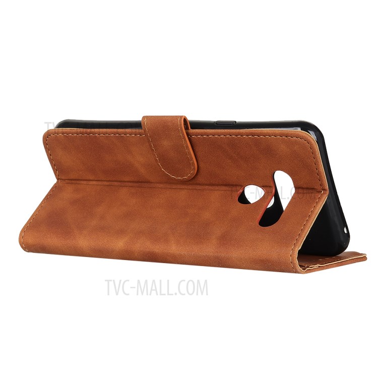 KHAZNEH Vintage Style Leather Wallet Case for LG K51S/K41S - Brown-9
