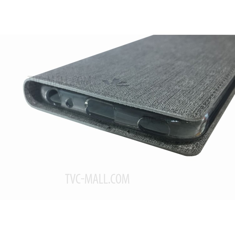 VILI DMX Cross Texture Card Holder Leather Case Accessory for LG Q70 - Grey-11