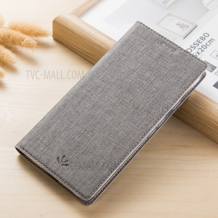 VILI DMX Cross Texture Card Holder Leather Case Accessory for LG Q70 - Grey-19