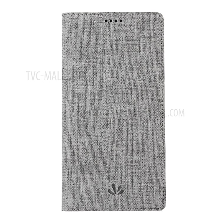 VILI DMX Cross Texture Card Holder Leather Case Accessory for LG Q70 - Grey-2