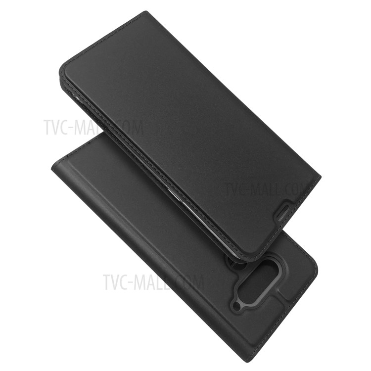 Magnetic Adsorption Leather Stand Case with Card Slot for LG V50 ThinQ 5G - Black-2