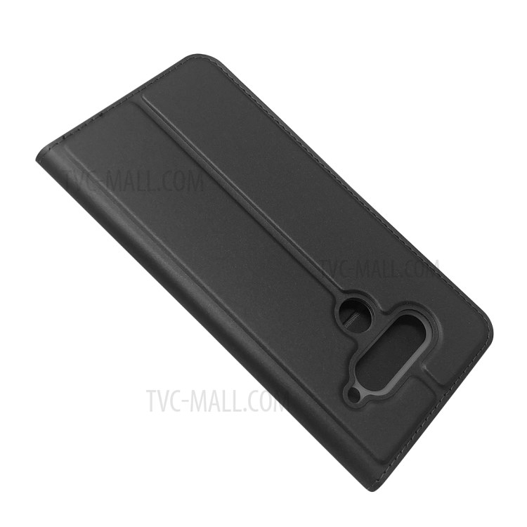 Magnetic Adsorption Leather Stand Case with Card Slot for LG V50 ThinQ 5G - Black-4