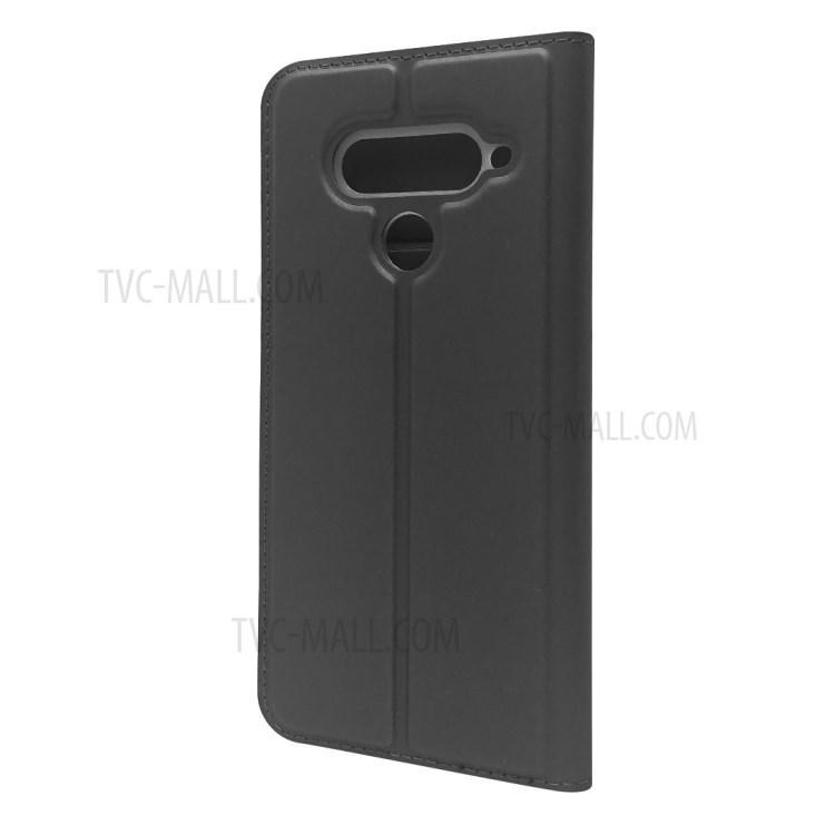 Magnetic Adsorption Leather Stand Case with Card Slot for LG V50 ThinQ 5G - Black-7