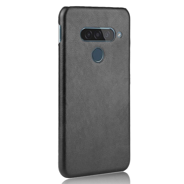 Litchi Texture PU Leather Coated Plastic Cover for LG G8s ThinQ - Black-3