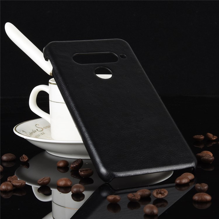 Litchi Texture PU Leather Coated Plastic Cover for LG G8s ThinQ - Black-5