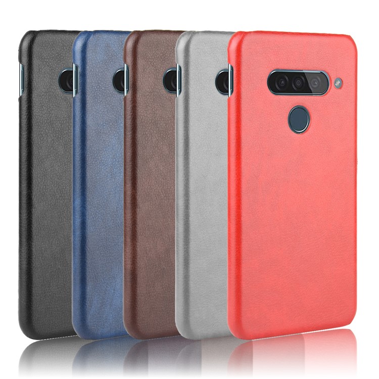 Litchi Texture PU Leather Coated Plastic Cover for LG G8s ThinQ - Black-6