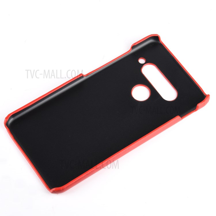 Litchi Texture PU Leather Coated Plastic Cover for LG G8s ThinQ - Red-2