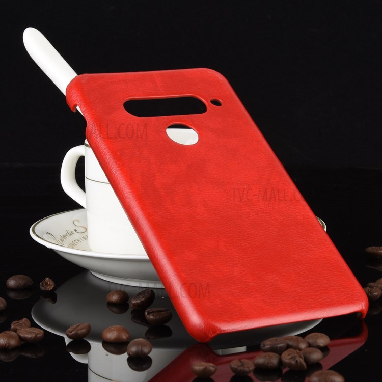 Litchi Texture PU Leather Coated Plastic Cover for LG G8s ThinQ - Red-3
