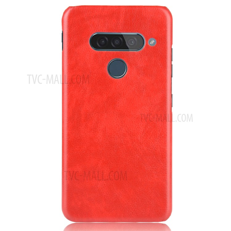 Litchi Texture PU Leather Coated Plastic Cover for LG G8s ThinQ - Red-4