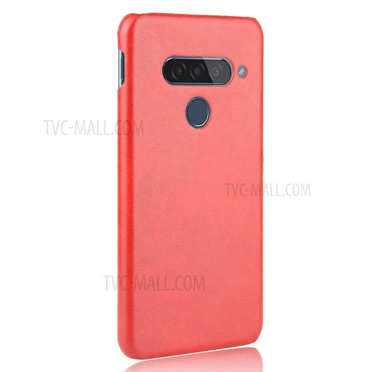 Litchi Texture PU Leather Coated Plastic Cover for LG G8s ThinQ - Red-5