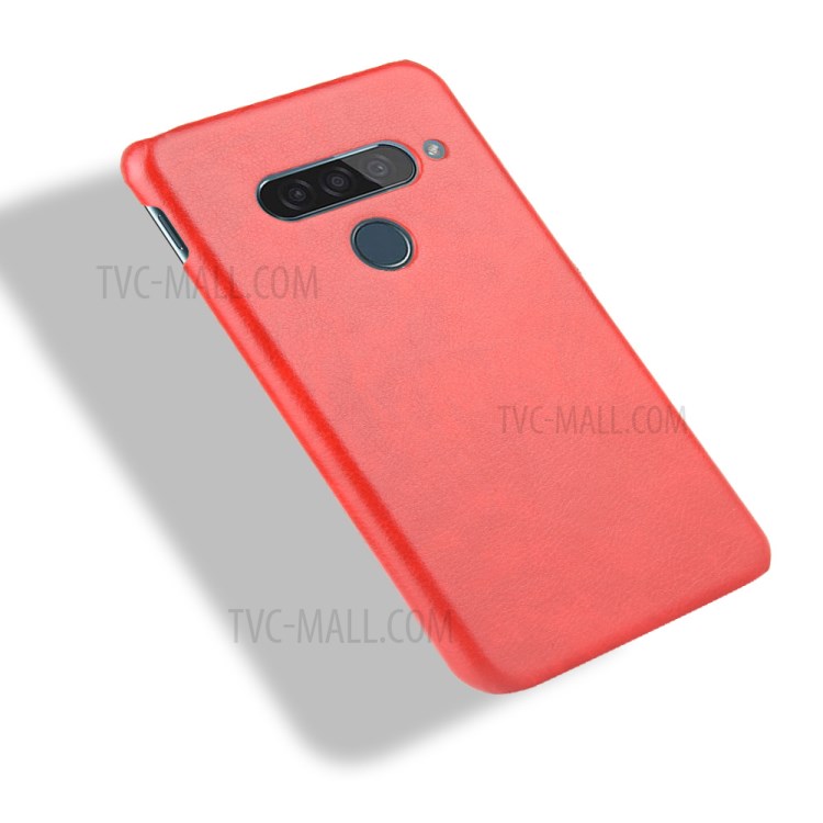 Litchi Texture PU Leather Coated Plastic Cover for LG G8s ThinQ - Red-6