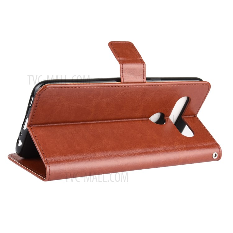 Crazy Horse Wallet Leather Protective Cover for LG K51S/K41S - Brown-6