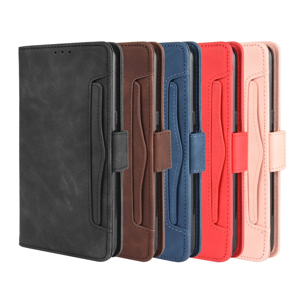 Multiple Card Slots Leather Wallet Protector Cover for LG K51S/K41S - Black-13