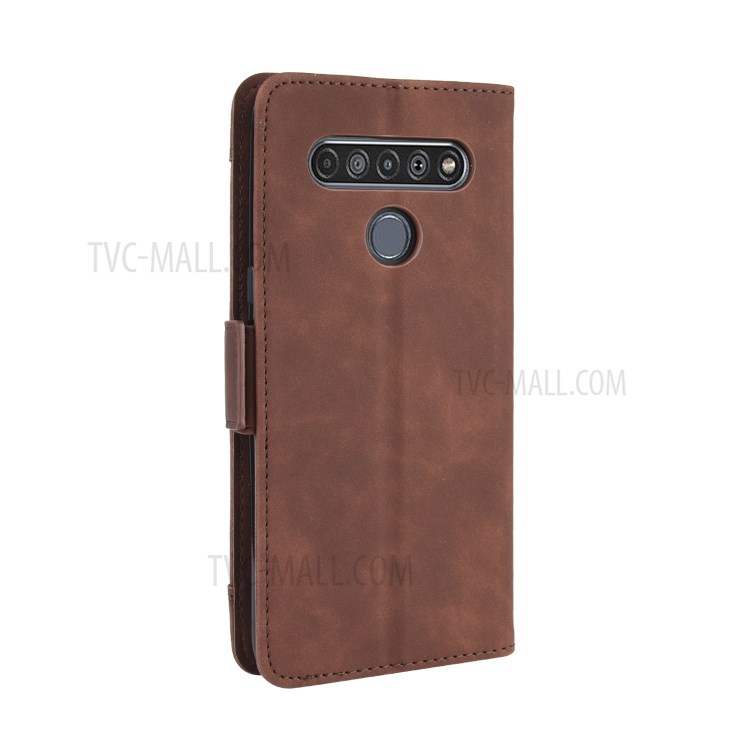 Stand PU Leather Cover with Multiple Card Slots for LG K61 - Brown-7