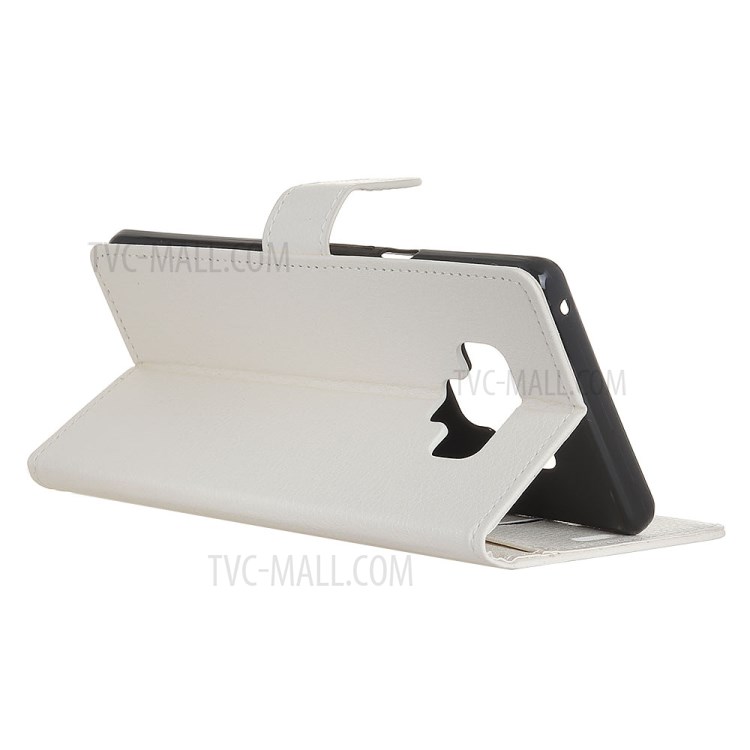 Litchi Skin Leather Stand Case with Card Slots for LG Stylo 6 - White-11