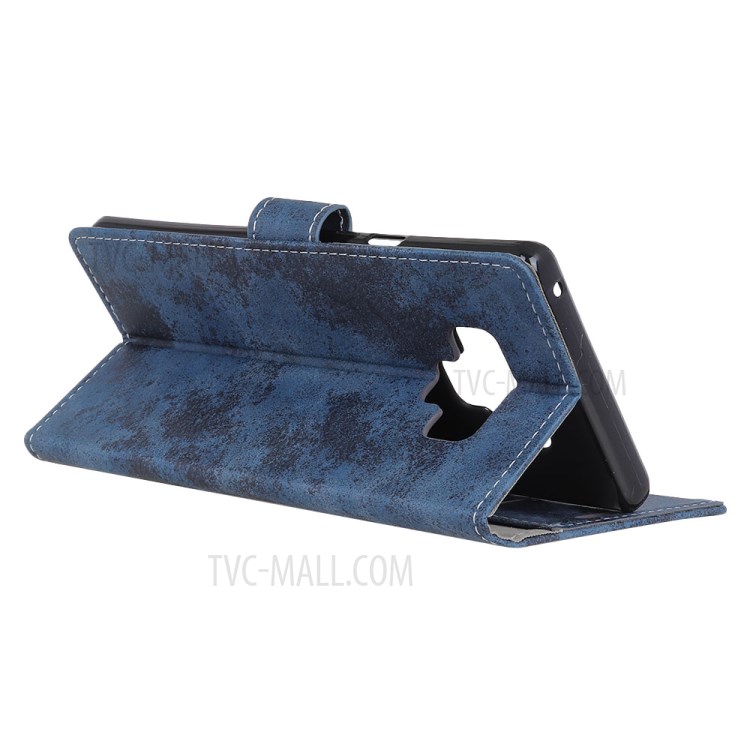 Vintage Style Wallet Leather Stand Case for LG Stylo 6 - Blue-3