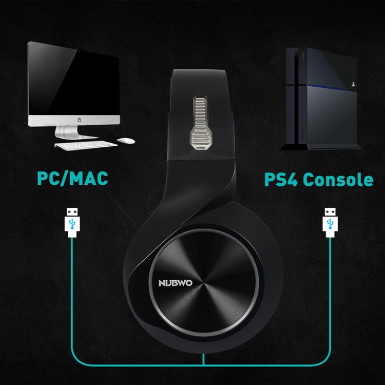 NUBWO N11 Casque Casque De Jeu USB Avec Microphone - Noir / Bleu-11