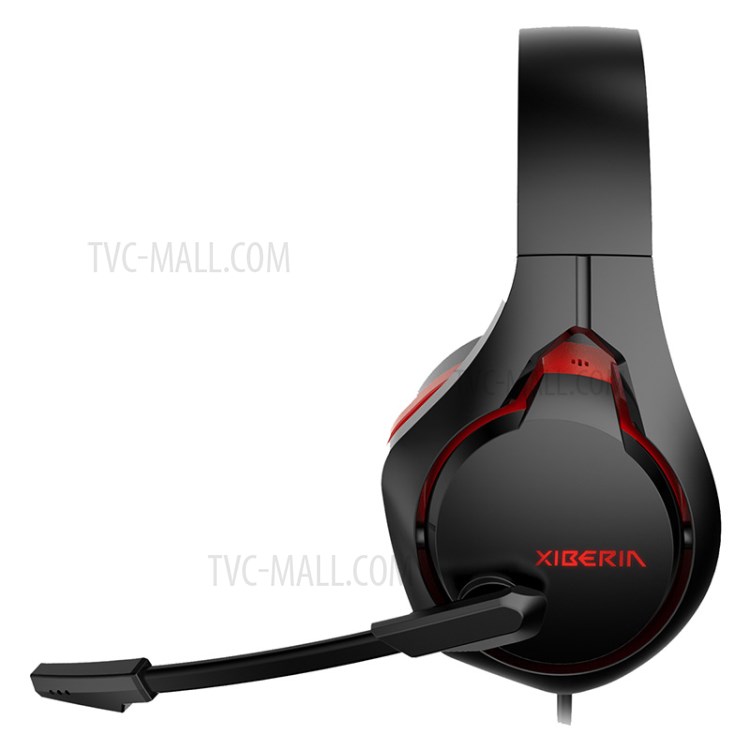 XIBERIA V22U Gaming Headset USB Wired Earphones with Microphone and LED Light - Red-2
