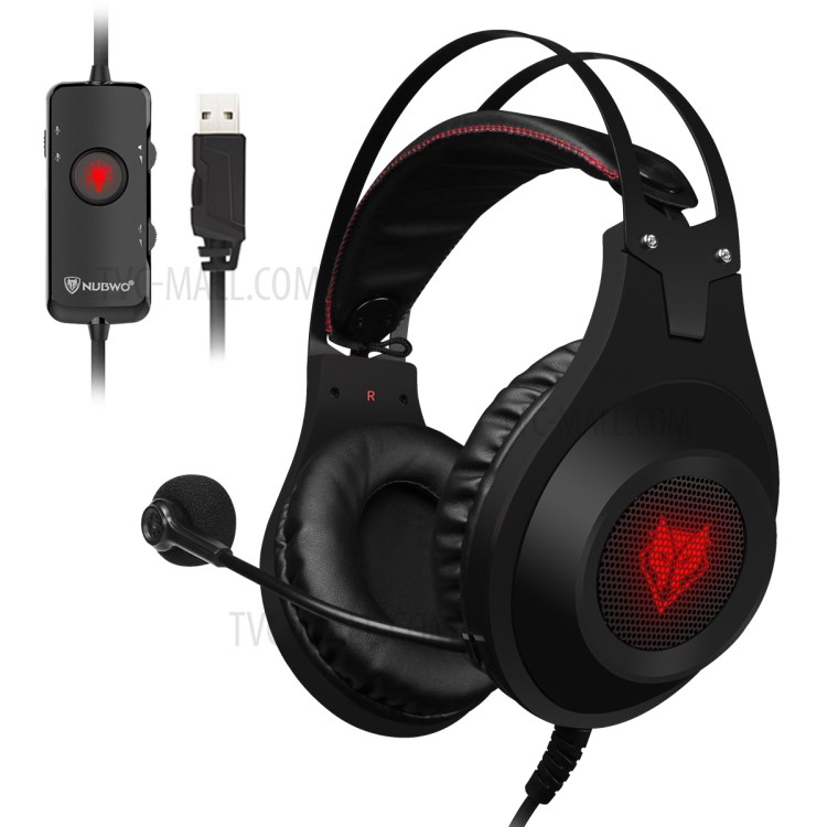 NUBWO N2U Single USB Gaming Headphone with Microphone and LED Light-1