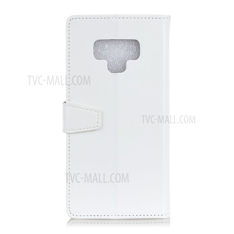 Crazy Horse Wallet Stand PU Leather Cover for LG Q51 - White-2
