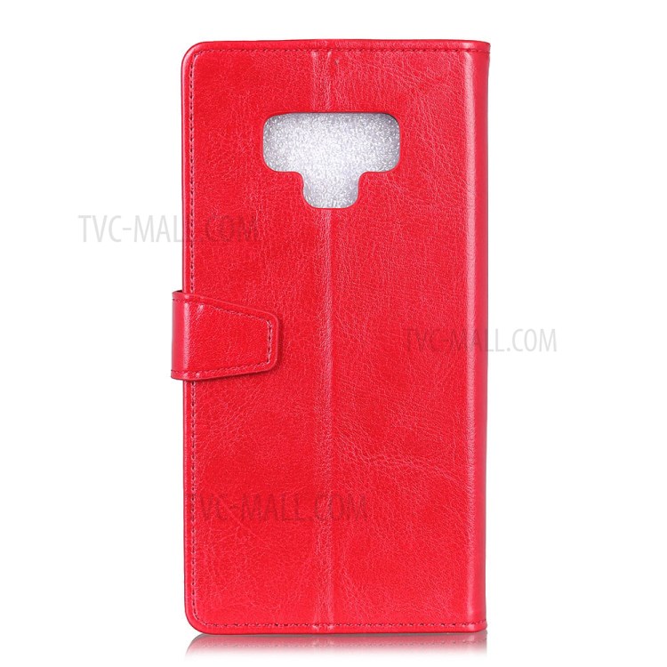 Crazy Horse Wallet Stand PU Leather Cover for LG Q51 - Red-2