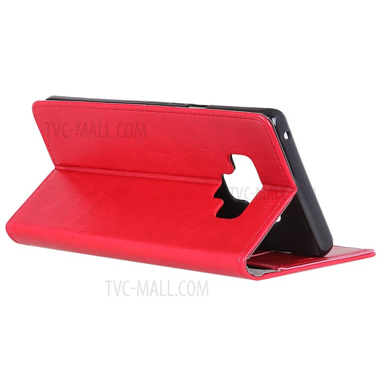 Crazy Horse Wallet Stand PU Leather Cover for LG Q51 - Red-3
