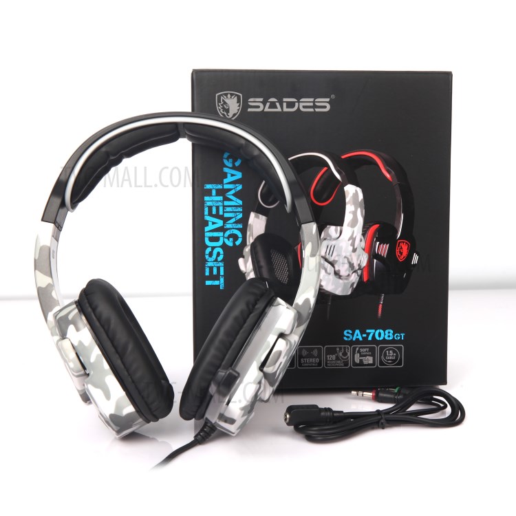 SADES SA708 Camo 3.5mm Wired Gaming Headset Headphone for Xbox One Mobile Phone Laptop PC-7