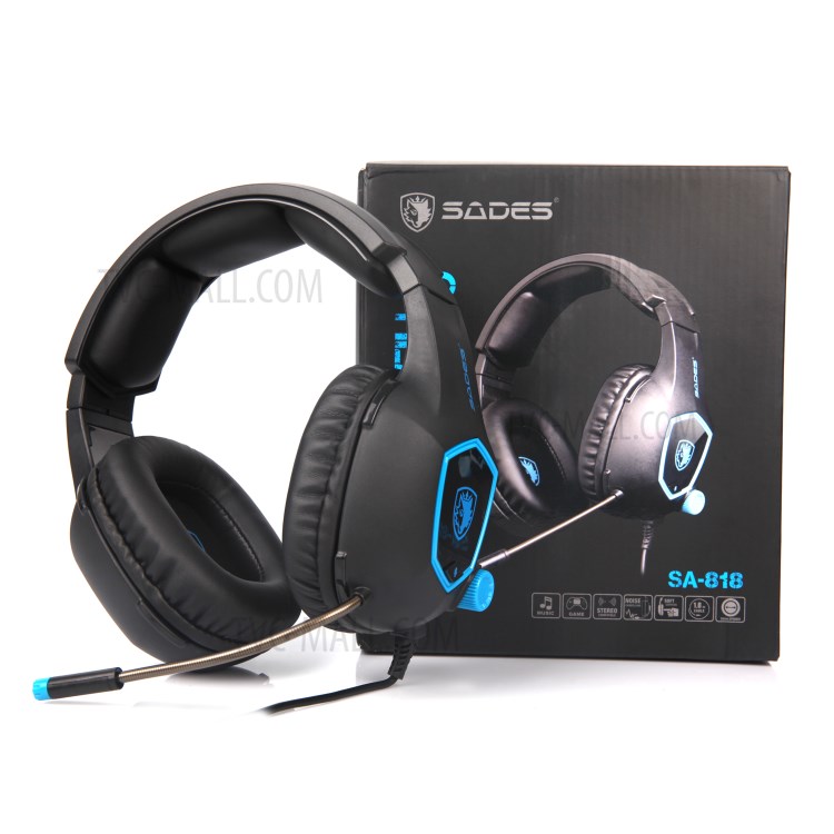 Sades Sa818 3.5 Mm Auriculares Auriculares Profesional Estéreo Aleatorio De Juego - Azul-6