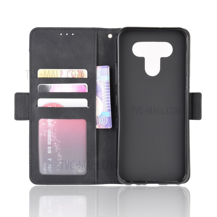 Multiple Card Slots Leather Wallet Stand Phone Case for LG Q51/K51 - Black-3