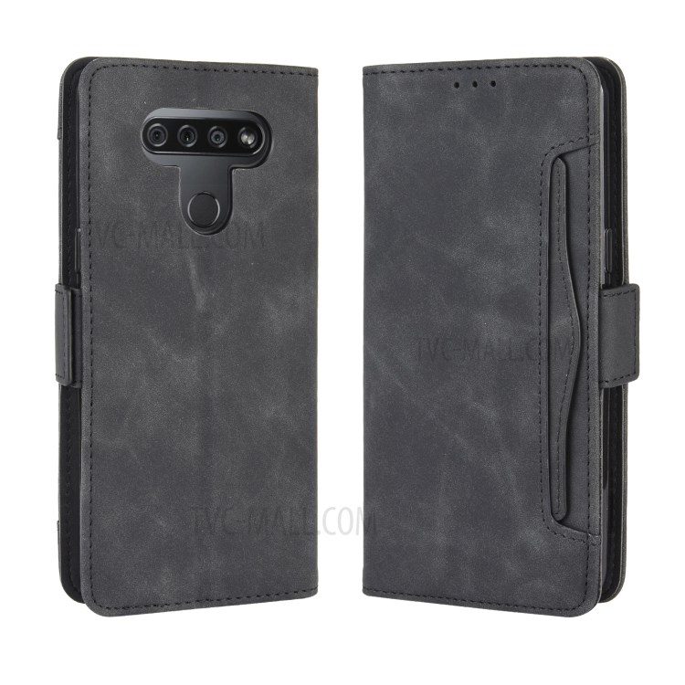 Multiple Card Slots Leather Wallet Stand Phone Case for LG Q51/K51 - Black-7