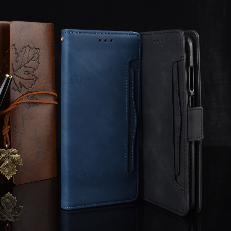 Mehrere Kartenfächer Lederbrieftasche Ständer Telefonkasten Für LG Q51 / K51 - Schwarz-9