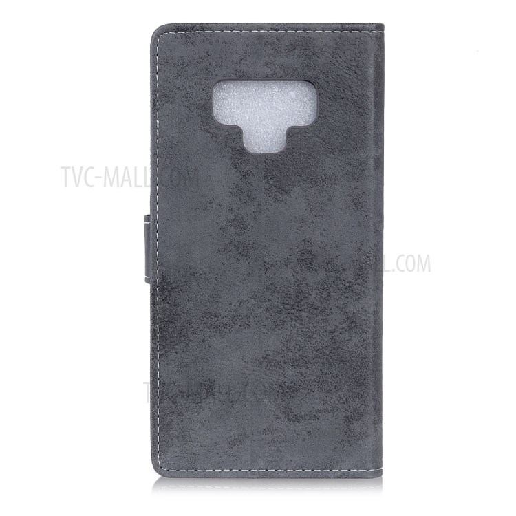 Vintage Style Leather Wallet Phone Case for LG K51/Q51 - Grey-2