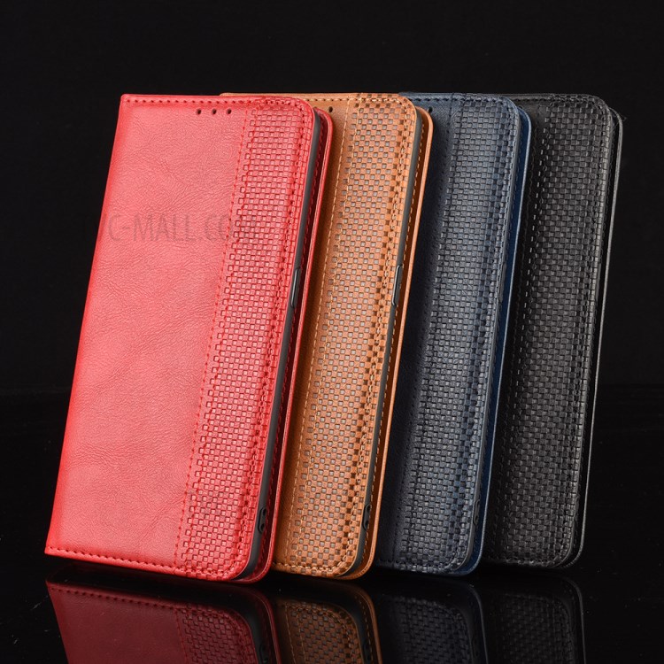 Magnetic Retro Leather Case with Wallet Stand Phone Shell for LG K51/Q51 - Black-14