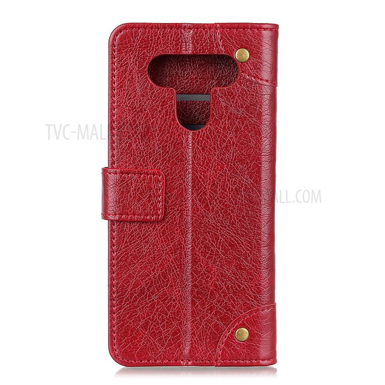Nappa Texture Wallet Leather Cell Phone Case for LG K51/Q51 - Red-2