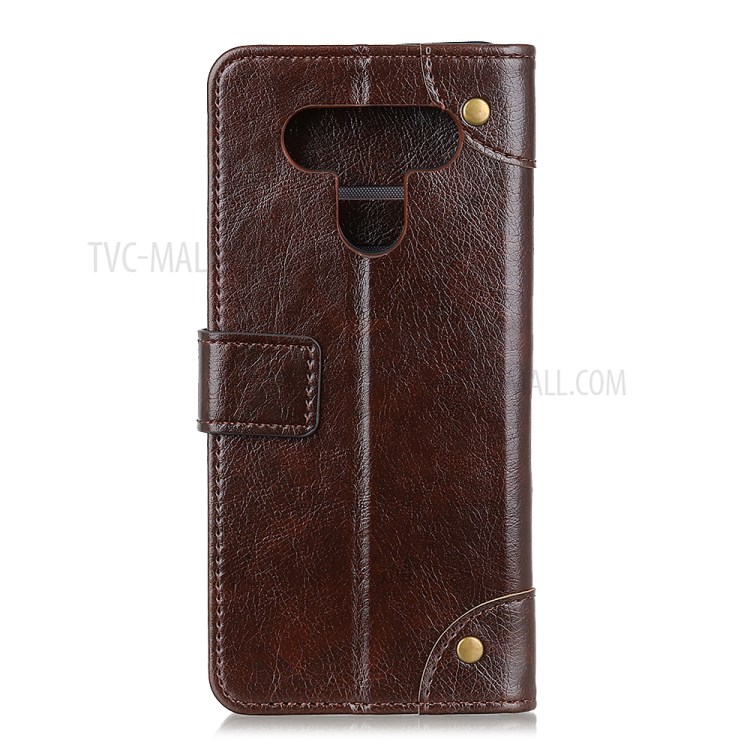 Nappa Texture Wallet Leather Cell Phone Case for LG K51/Q51 - Coffee-2