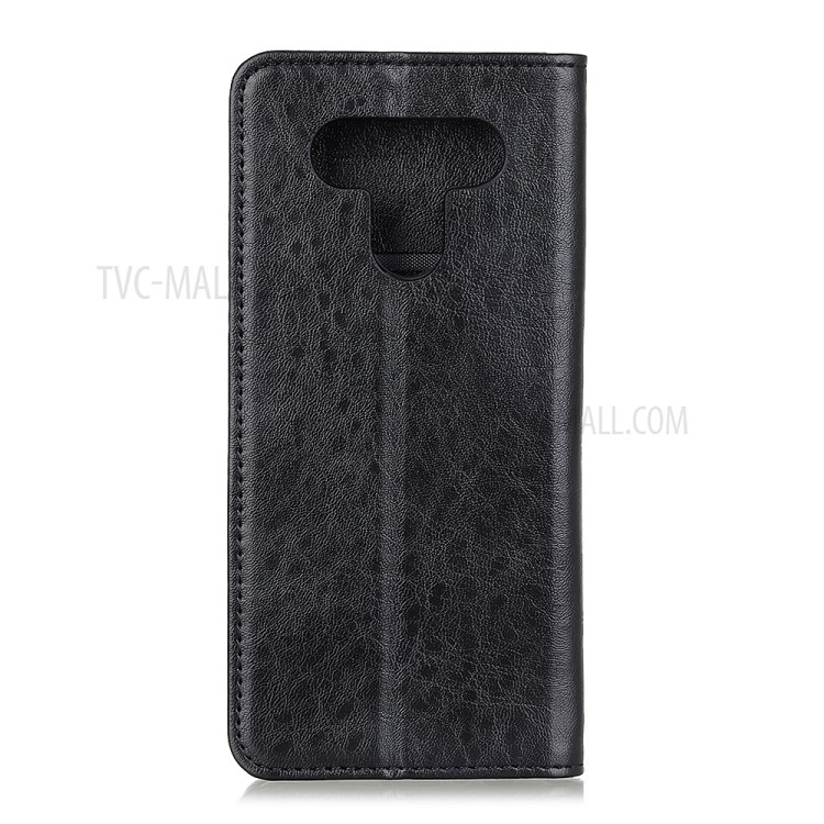 Auto-absorbed Crazy Horse Texture Split Leather Wallet Case for LG K51/Q51 - Black-2