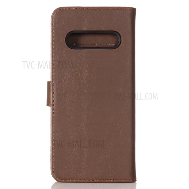 Crazy Horse Wallet Leather Stand Case for LG V60 ThinQ 5G - Coffee-3