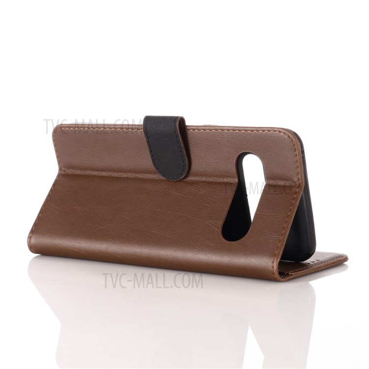 Crazy Horse Wallet Leather Stand Case for LG V60 ThinQ 5G - Coffee-5